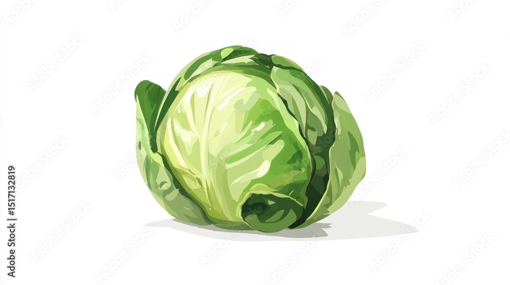Fototapeta premium Fresh Cabbage Illustration