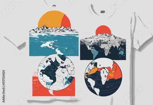 Wallpaper Mural world aesthetic t shirt design, vector graphic, typographic poster or tshirts street wear and Urban style Torontodigital.ca