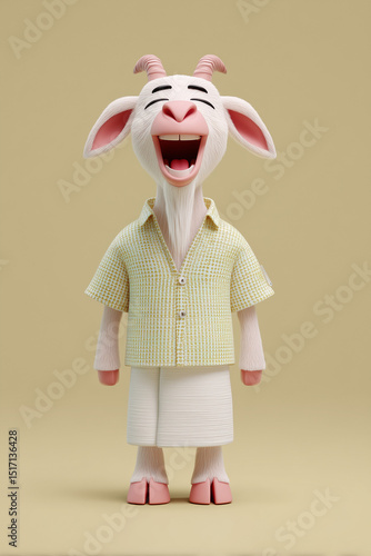 goat posing with a big smile