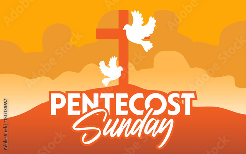 happy pentecost sunday with a dove