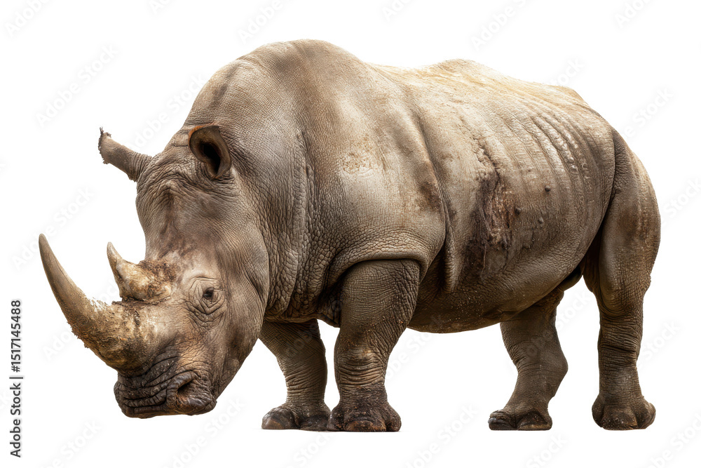 Fototapeta premium Majestic White Rhinoceros A Powerful Symbol of African Wildlife