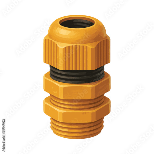 Cable Gland Vector – Threaded Plastic Connector for Wire Sealing