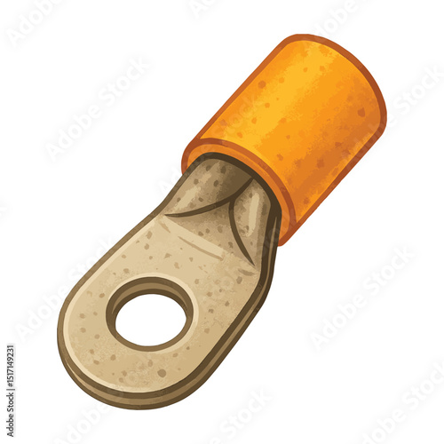 Cable Lug Vector – Electrical Wire Terminal Connector with Insulated Sleeve