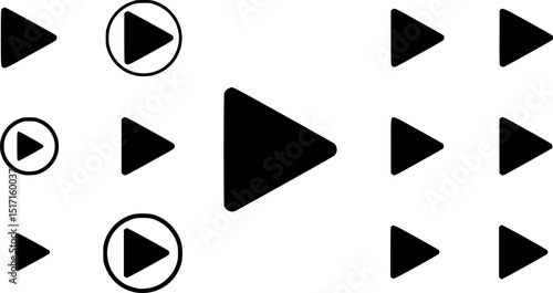 set of play and pause button media player video and audio