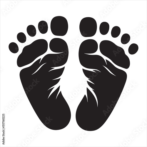 Pair of Baby Footprints Silhouette