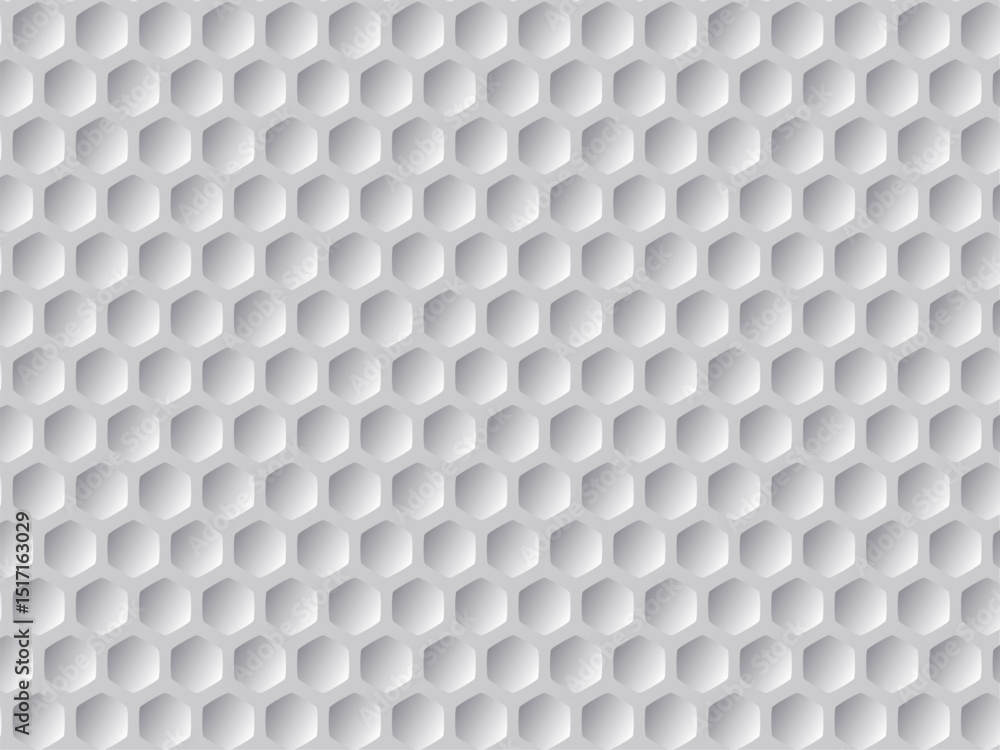 Fototapeta premium Golf ball texture background. Hexagon golf ball texture. White honeycomb background. Seamless hexagon pattern. Vector illustration
