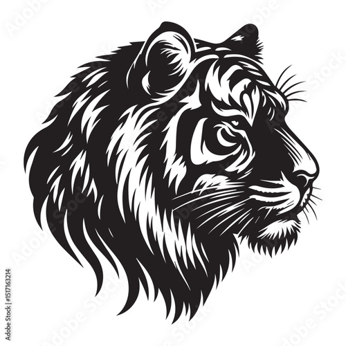 Wallpaper Mural tiger silhouette, editable vector image Torontodigital.ca