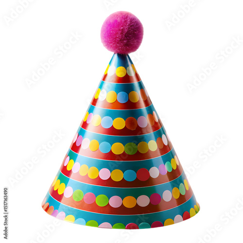 Colorful Party Hat with PomPom