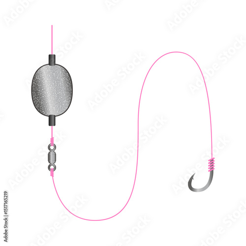 ぶっこみ釣り　仕掛け図イラスト