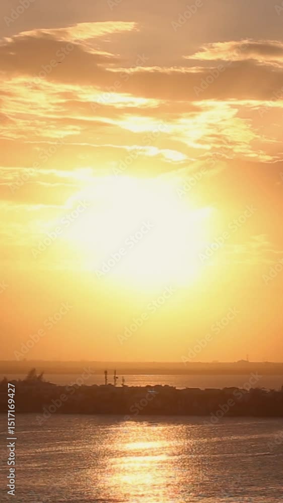 View at sunset on tropical island. Travel destination. Vertical footage View at sunset on tropical island. Travel destination. Vertical footage