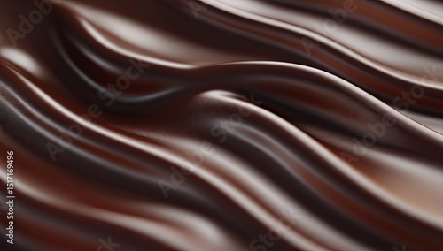 Wallpaper Mural Close-up view of dark chocolate, flowing in soft, wavy folds Torontodigital.ca