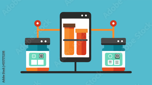 Connected Spice Rack A stylish e rack with clear containers each labeled with QR codes that link to recipes or nutritional information via a phone app.