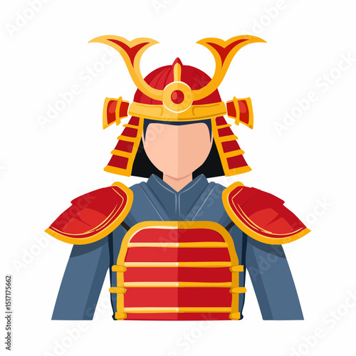 戦国時代の鎧ベクター背景透過素材