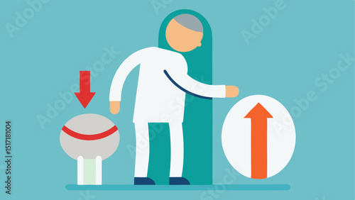 Biodegradable Implants An illustration showcasing a physician placing a biodegradable implant into a patient with arrows illustrating its gradual absorption and healing properties