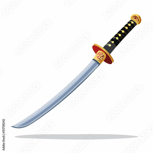 戦国時代の日本刀ベクター背景透過素材