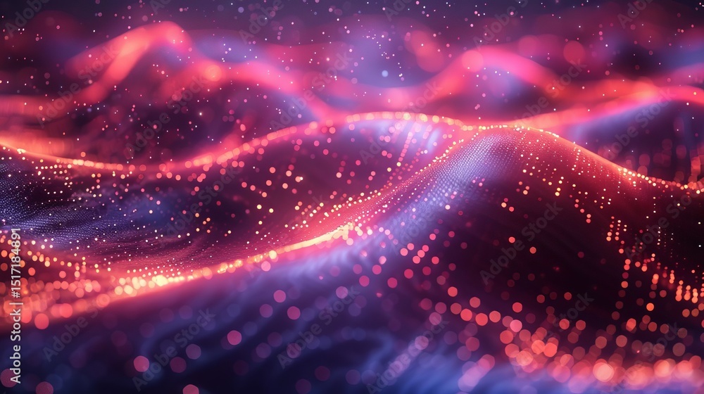 Fototapeta premium Abstract Red and Blue Particle Wave Background Digital Art Perfect for technology websites and presentations