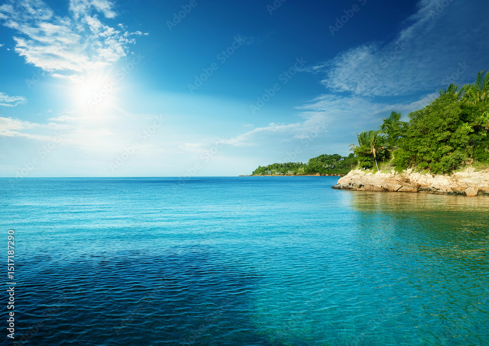 Fototapeta premium 夏の青い空、青い海