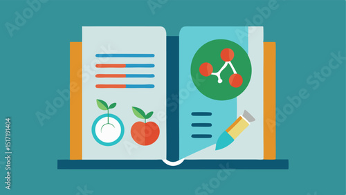 Healthy Recipe Book with DNA An open recipe book with images of healthy dishes alongside DNA symbols suggesting genetically informed recipes.