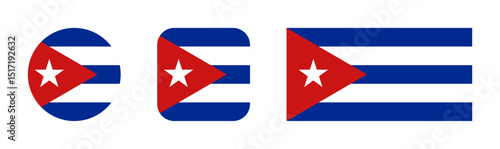 Cuba flag icon set