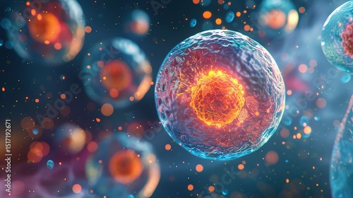 Wallpaper Mural Microscopic Cellular Structure Vivid Cell Division Process Visualization Torontodigital.ca