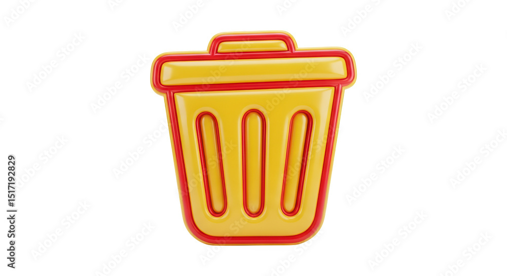 3 d trash can icon illustration 3 d trash can icon illustration