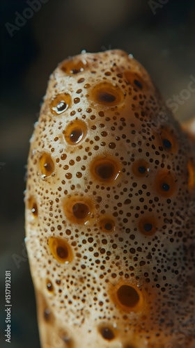 Close up Detailed Macro Shot of a Unique Textured Sea Creature Surface