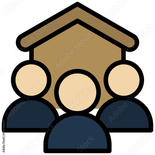 Real Estate Agent Icon, Outline Flat Design Style Icon Symbol