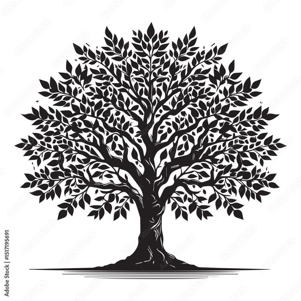 Obraz premium tree silhouette, editable vector image
