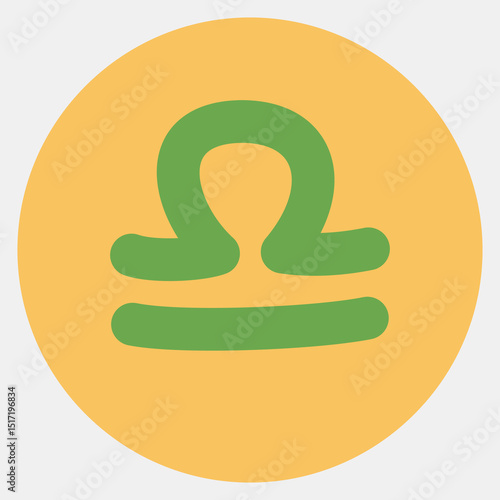 Icon libra. Zodiac horoscope elements. Icon in color mate style.