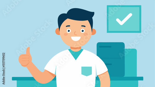 Happy Patient A smiling patient giving a thumbsup in the clinic after treatment radiating confidence and satisfaction with their results.