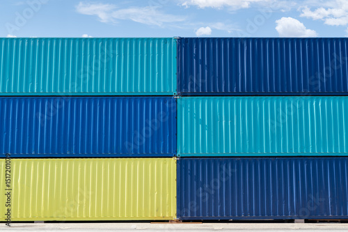 Unmarked Sea Containers On Dry Dock