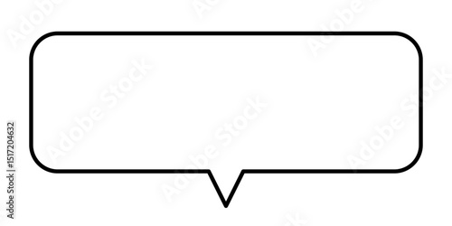 吹き出し　シンプル　横長　長方形　白