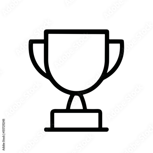 Minimalist Outline Trophy Cup Award Symbol Celebration Icon Design Element
