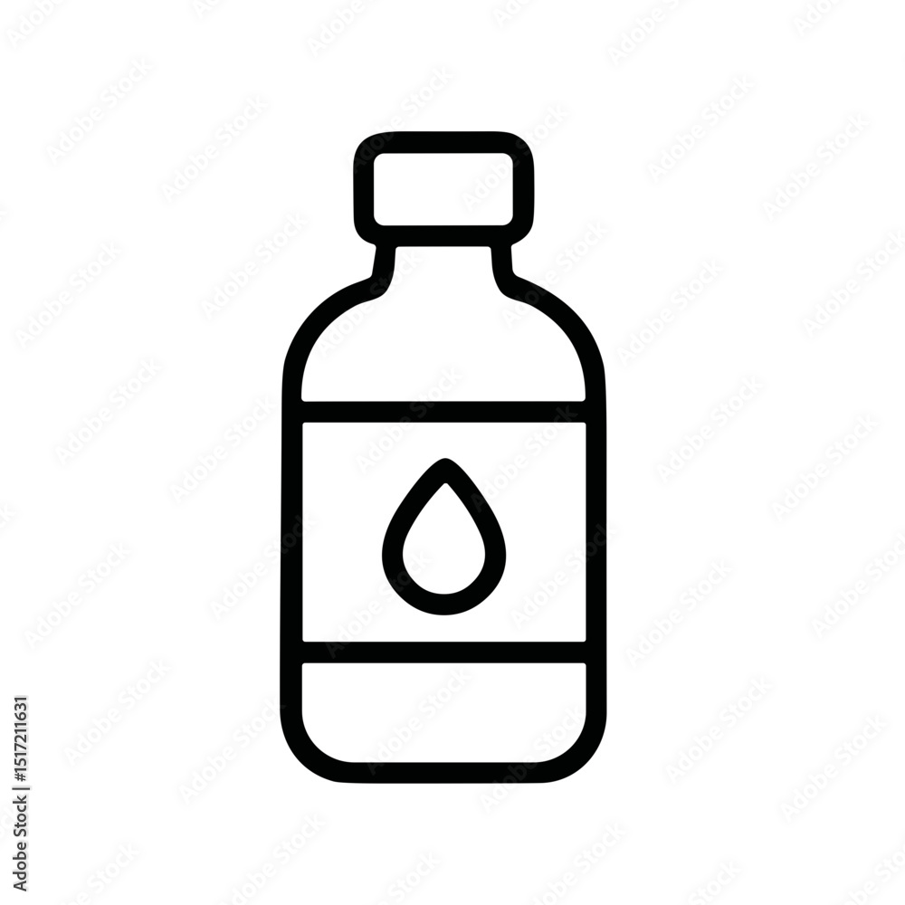 Simple Outline Bottle With Drop Shape Icon Illustration Design Simple Outline Bottle With Drop Shape Icon Illustration Design