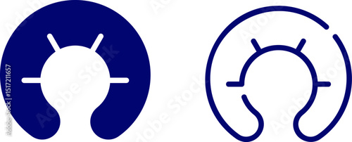 Neck pillow silhouette set for transport, long journey and trip