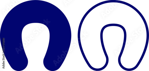 Neck pillow icon set for long journey and trip