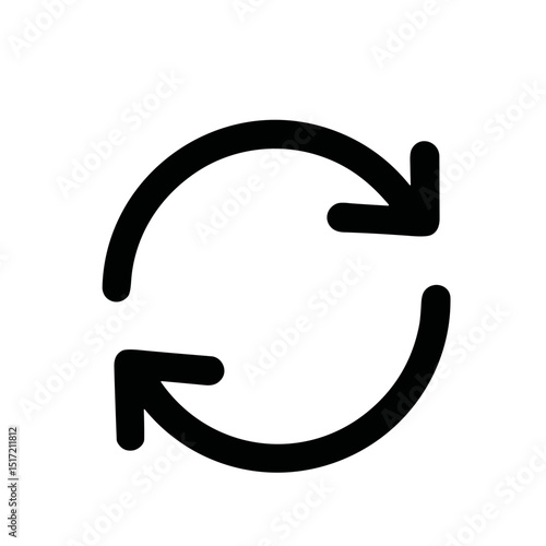 Simple Line Style Reload Arrow Circle Sign Shape Icon Symbol