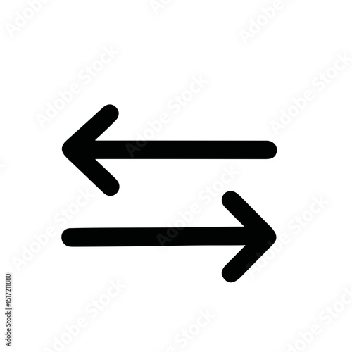Simple Black Arrows Exchange Direction Pointing Left Right Icon Symbol