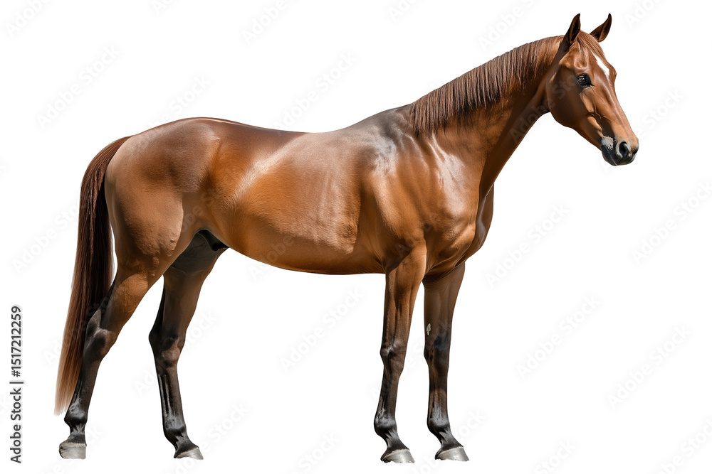 Obraz premium Brown horse full body isolated on white background