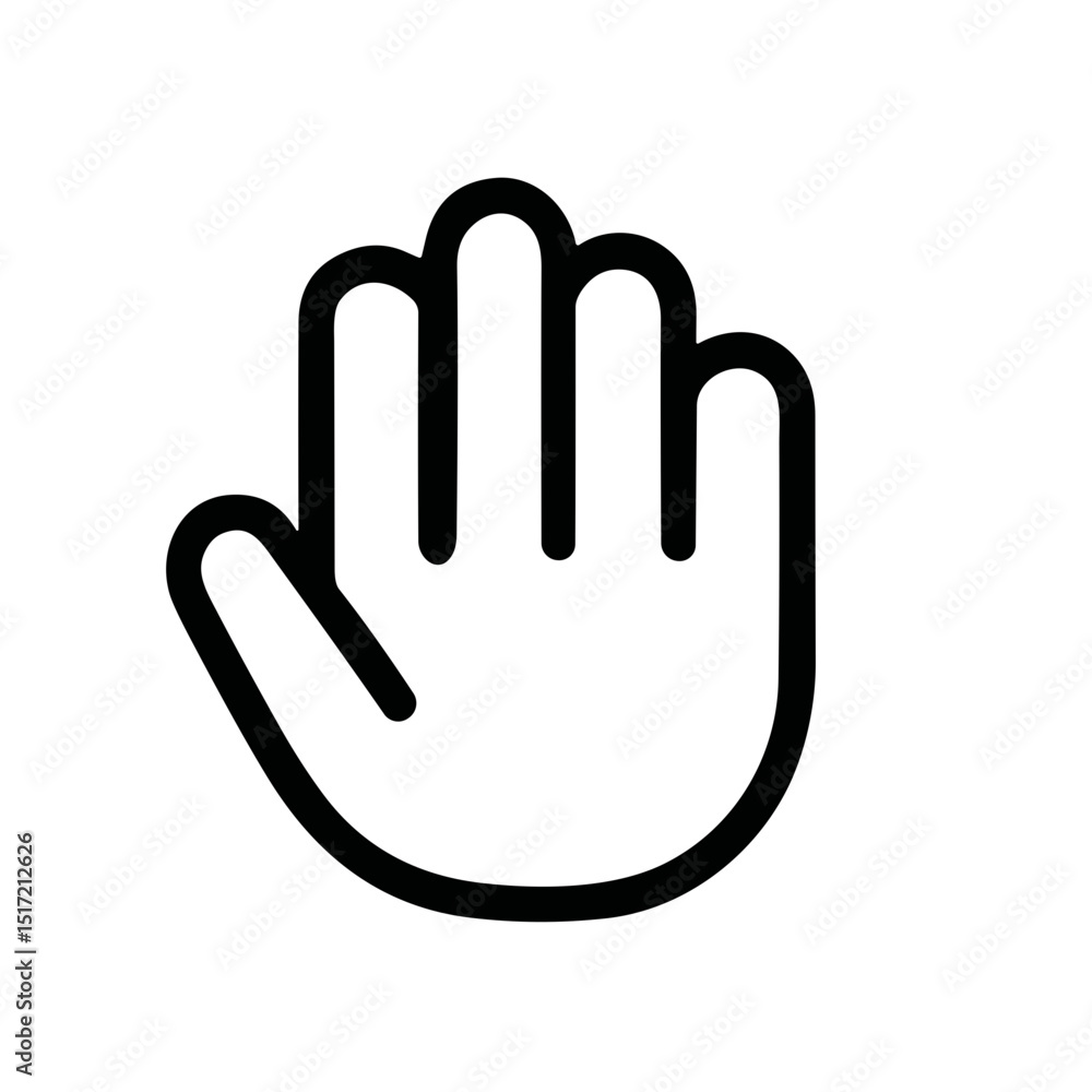 Simple Outline Hand Gesture Palm Open Isolated Icon Sign Shape Simple Outline Hand Gesture Palm Open Isolated Icon Sign Shape