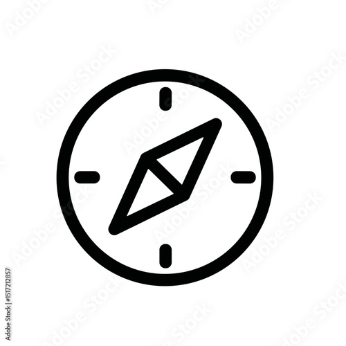 Free Download Minimalist Outline Compass Navigation Icon Direction Sign Design Element - GFXLoad