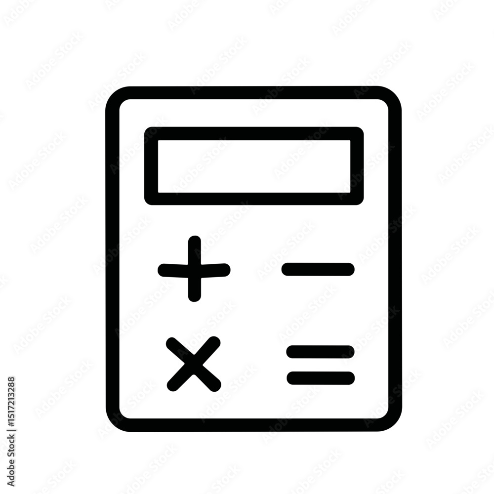 Simple Outline Calculator Application Interface Symbol for Financial Calculation Simple Outline Calculator Application Interface Symbol for Financial Calculation