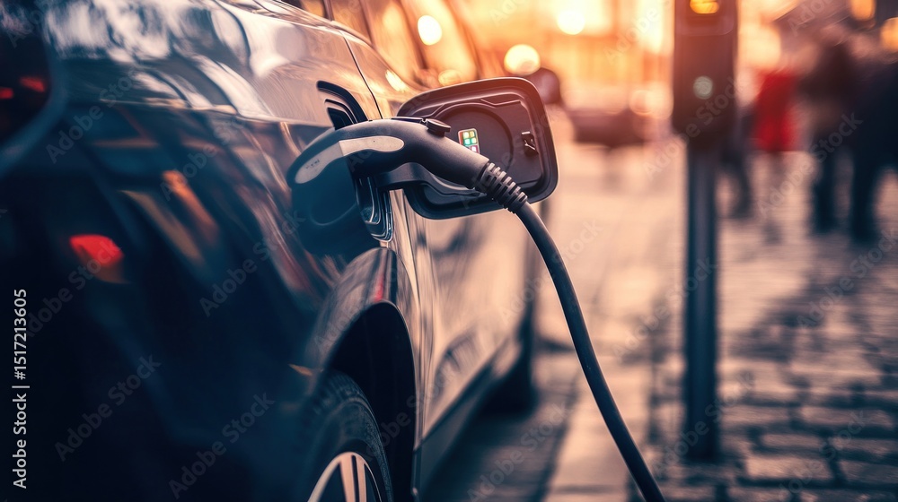 EV Charging Urban Scene EV Charging Urban Scene