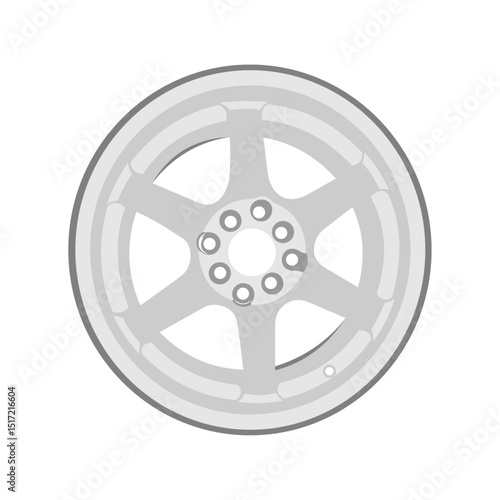 Car wheel rim vector silhouette, icon, vector logo