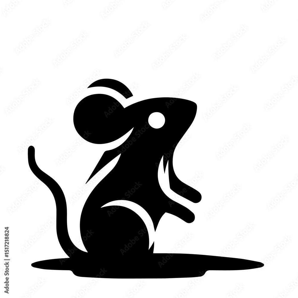 Obraz premium Clean black and white vector silhouette