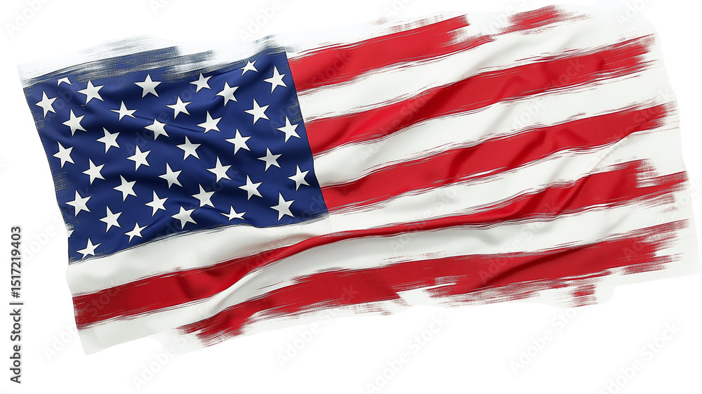 Obraz premium Grunge style American flag isolated on white background
