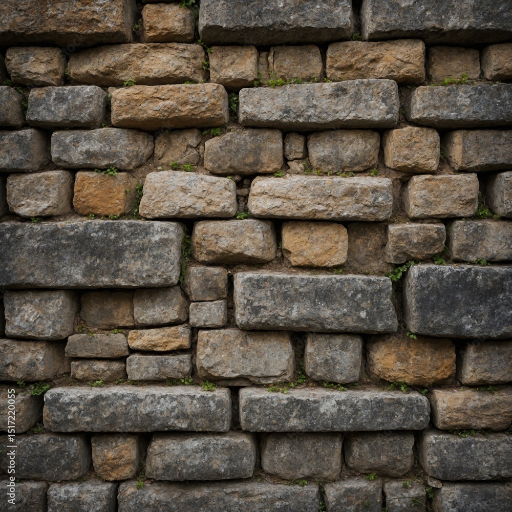 Fototapeta premium Focus on the textures of aged colonial stonework.