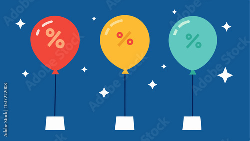 Balloons in Action A series of 3 balloons sequentially popping in different stages showcasing the exhilarating reveal of discount messages like Prices Slashed and Final Clearance.