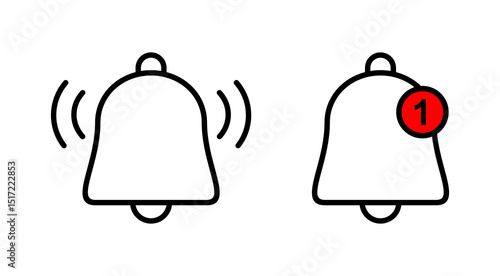 Bell icon vector. Notification sign and symbol for web site design