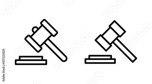 Gavel icon vector. judge gavel sign and symbol. law icon. auction hammer